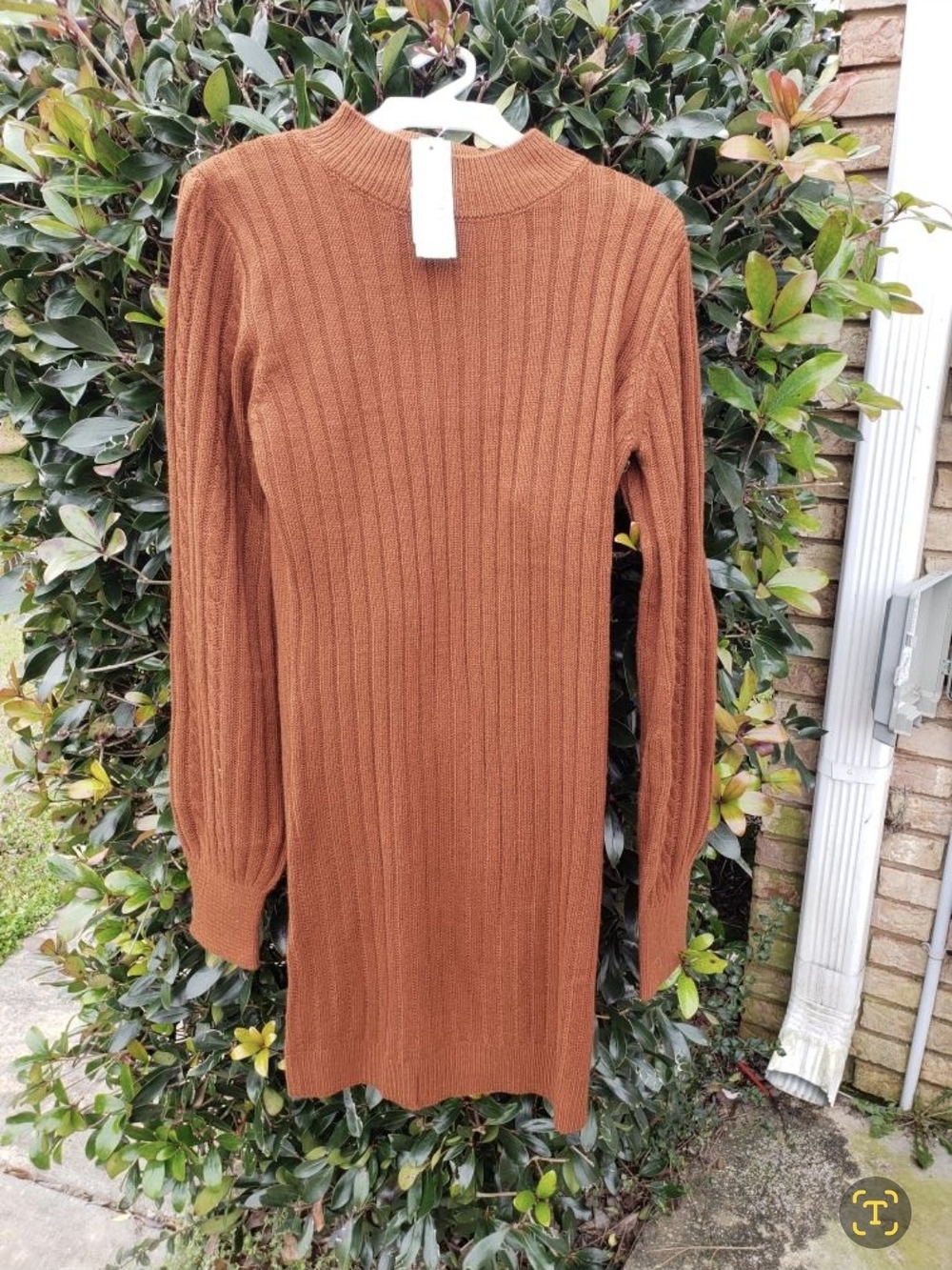 New Women's Stitchfix Boutique Rust Sweater Tunic Dress, size Medium